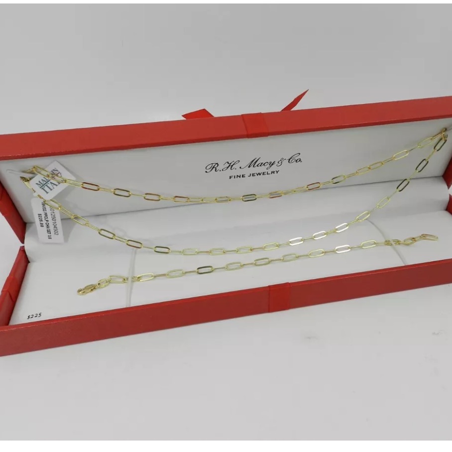 1. Giani Bernini Paperclip Necklace And Bracelet Set 18k Over Sterling Silver